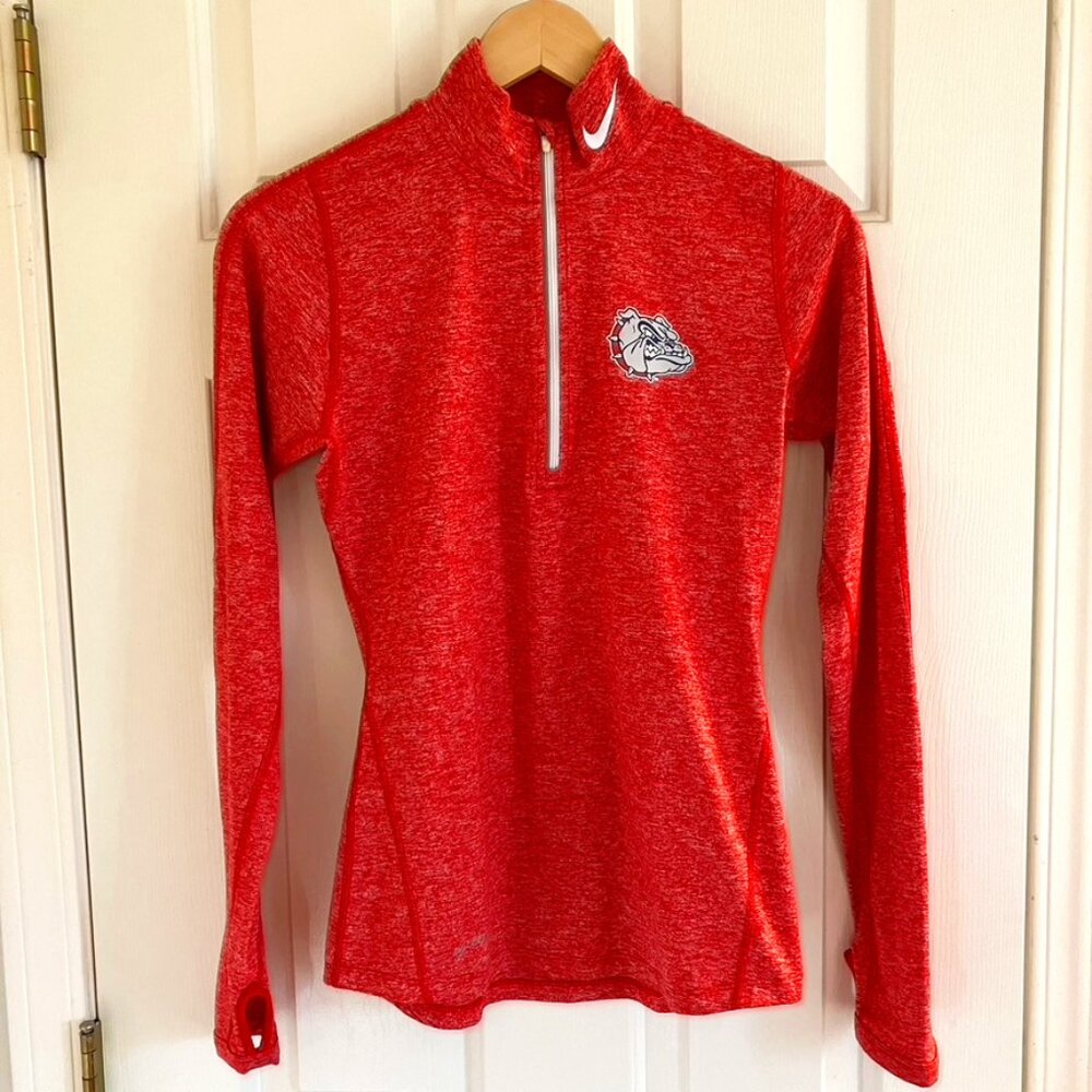 Nike Women's Dri-Fit Element 1/2-Zip, heathered orangish red, size XS, Gonzaga